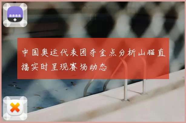 中国奥运代表团夺金点分析山猫直播实时呈现赛场动态